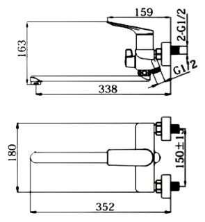 Смеситель для ванны Haiba HB22816-3 пепельный